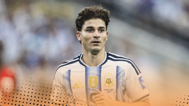 Julian Alvarez playing for Argentina