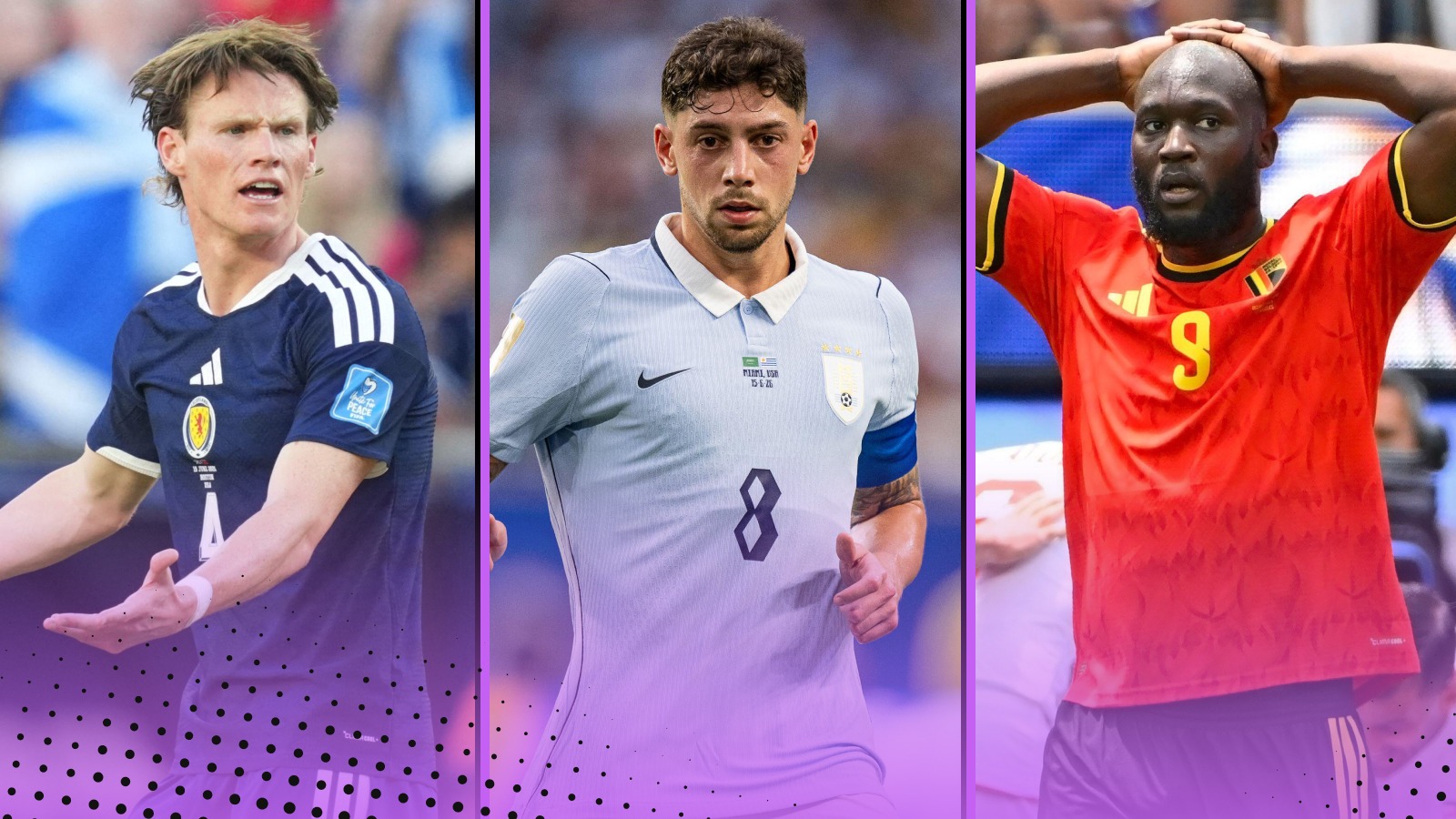 Scott McTominay and Federico Valverde and Romelu Lukaku.