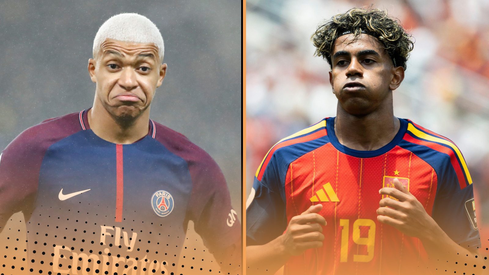 Comparing Lamine Yamal's stats at 19 to Kylian Mbappe at the same age