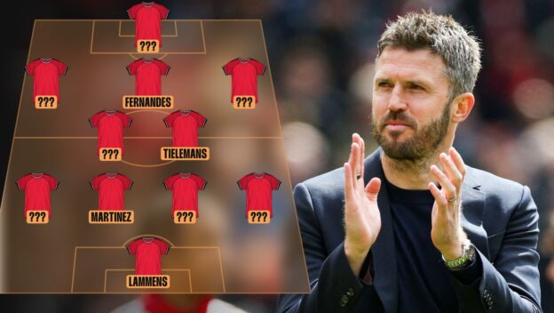 The Manchester United team and Michael Carrick