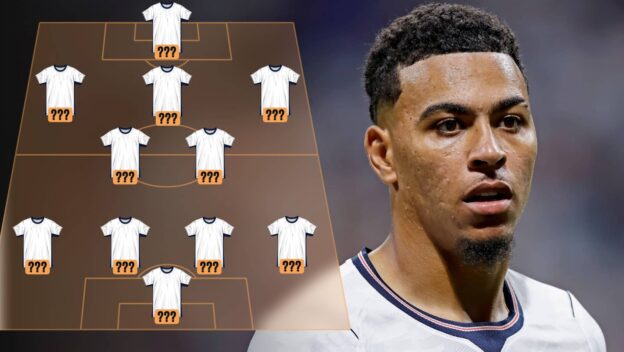 Morgan Rogers and an England lineup graphic