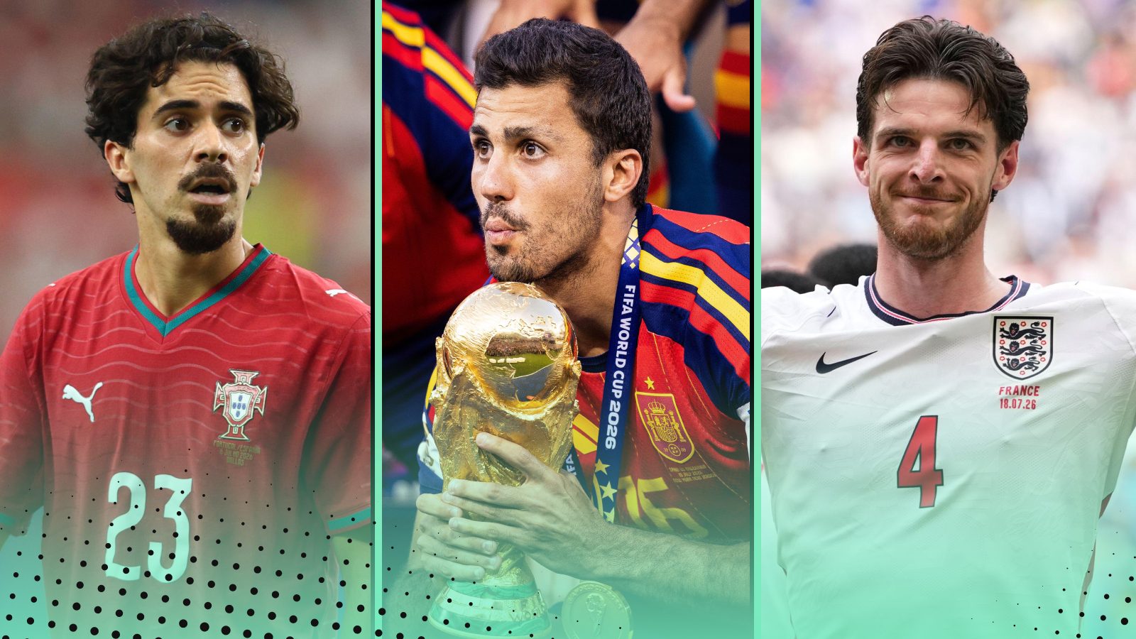 Ranking dos 10 melhores meio-campistas do futebol mundial: Rodri, Vitinha, Rice…