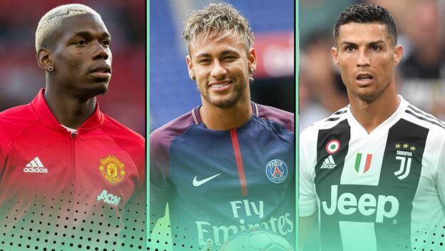 Paul Pogba at Manchester United, Neymar at PSG and Cristiano Ronaldo at Juventus