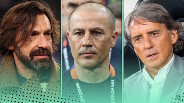 Andrea Pirlo, Fabio Cannavaro and Roberto Mancini