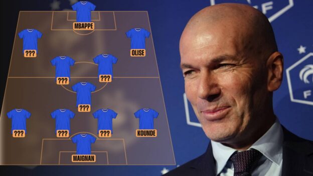 France lineup graphic with image of Zinedine Zidane