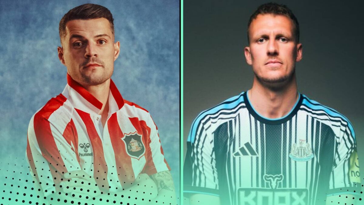 Sunderland and Newcastle kits