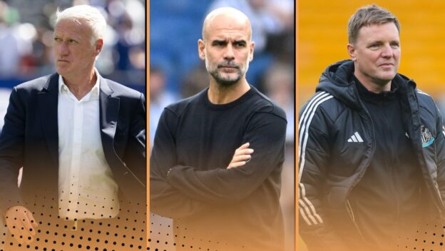 Didier Deschamps, Pep Guardiola and Eddie Howe