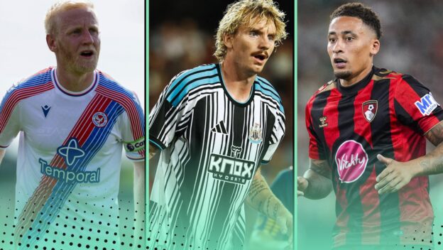 Crystal Palace, Newcastle and Bournemouth in their new kits.