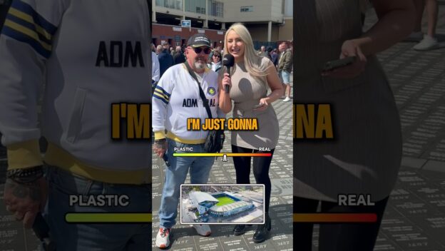 Leeds United fan being interviewed