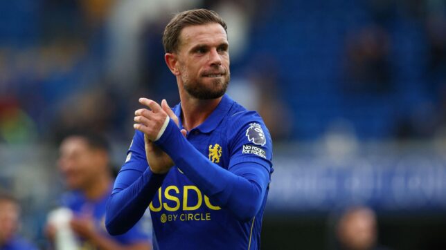 LONDON, UK - 10th Oct 2026: Jordan Henderson of Chelsea applauds the fans after the Premier League match between Chelsea FC and AFC Bournemouth at Stamford Bridge