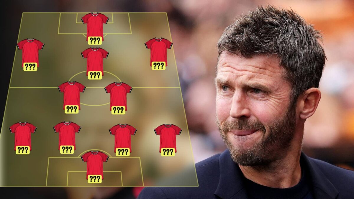 Michael Carrick and a Man Utd XI graphic