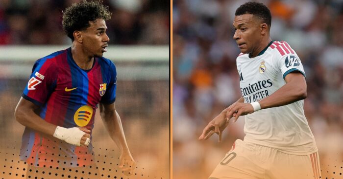 Lamine Yamal and Kylian Mbappe