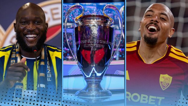 Romelu Lukaku, Donyell Malen and the Champions League trophy