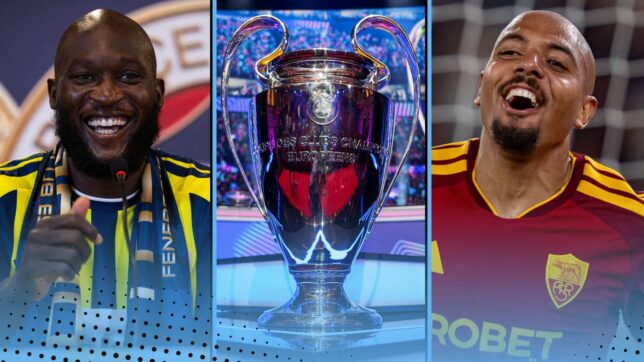Romelu Lukaku, Donyell Malen and the Champions League trophy