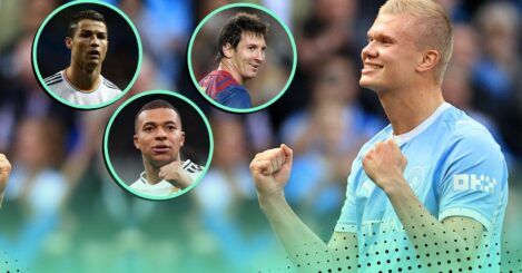 Comparing how long it took Erling Haaland to reach 300 club career goals with Messi, Ronaldo & Mbappe