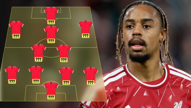 Bradley Barcola and a Liverpool lineup graphic