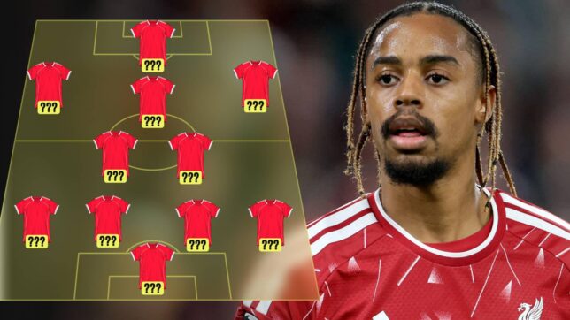Bradley Barcola and a Liverpool lineup graphic