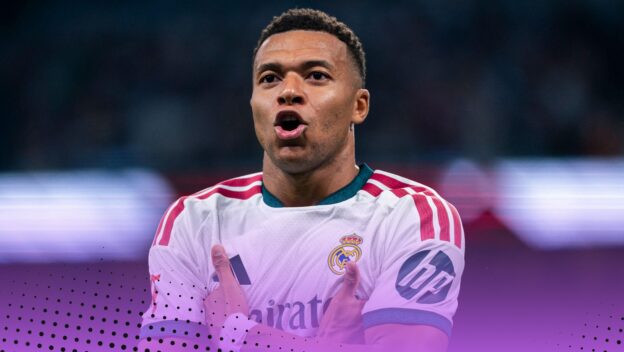 Mbappe celebrates a goal