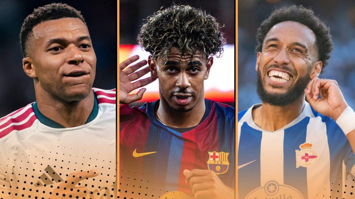 Kylian Mbappe, Lamine Yamal and Pierre-Emerick Aubameyang