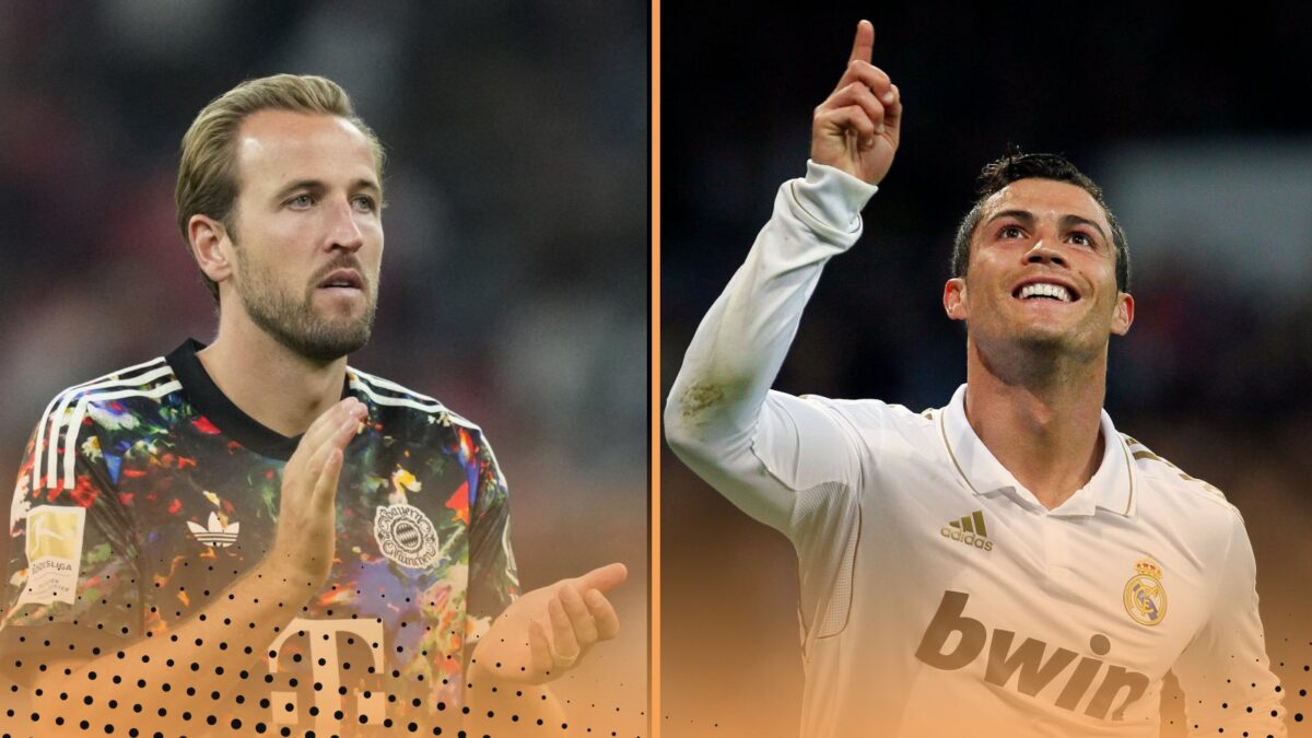 Harry Kane Cristiano Ronaldo 100 goals fastest comparison in Bundesliga and La Liga