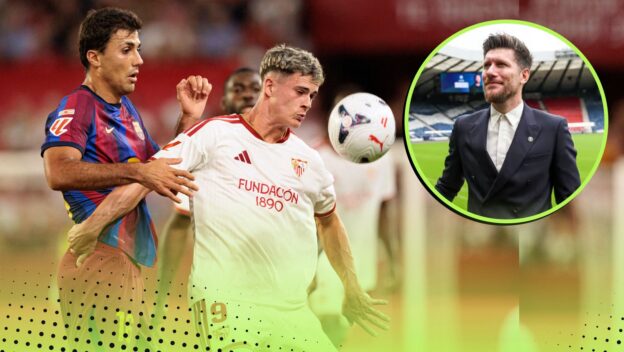Scotland Robbie Ure Sevilla battles with Rodri Barcelona prayers answered No.9 striker