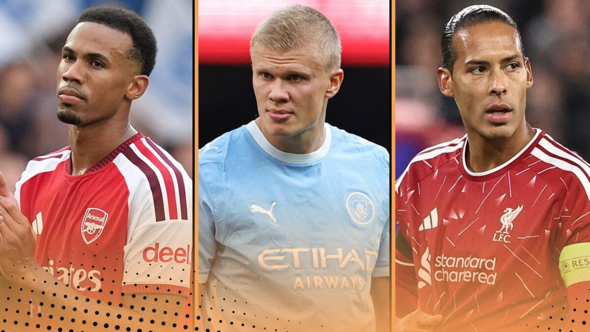 Gabriel, Erling Haaland and Virgil Van Dijk