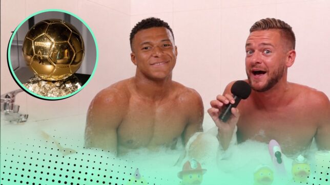 Kylian Mbappe fake bath interview Ballon d'Or campaign