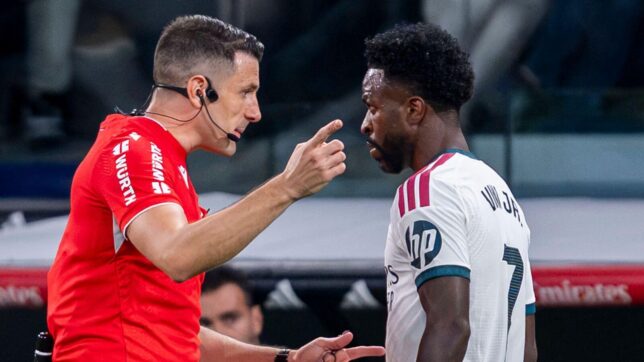 Vinicius Junior getting a Real Madrid red card