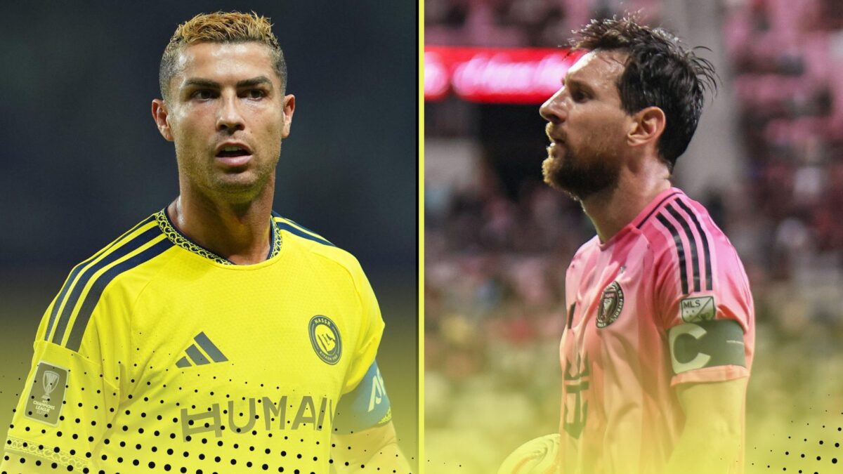 Cristiano Ronaldo Lionel Messi 1000 goals race milestone compared