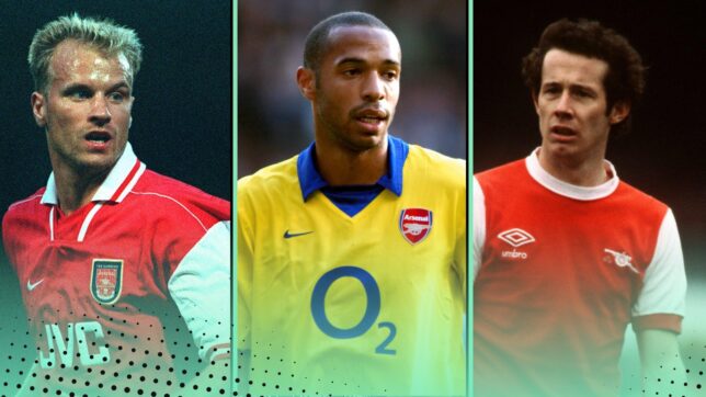 Arsenal Ballon d'Or history featuring Dennis Bergkamp, Thierry Henry and Liam Brady